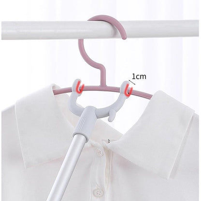 77-130cm Upgraded Extendable Aluminium Laundry Hanger Stick Telescopic Clothes Drying Rod Garment