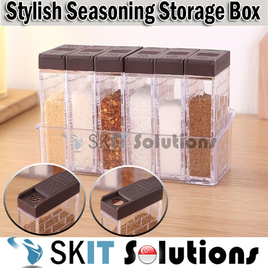 Transparent Spice Storage Box Salt Pepper Shaker Multi-Purpose Seasoning Condiment Container Jar Set