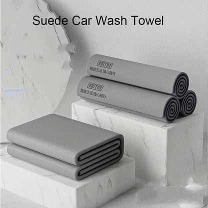 2pcs Super Absorbent Car Drying Towel Natural Chamois Leather Soft Microfiber Double Sided Auto Home Cleaning Dry Wash