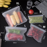 5PCS Silicone Food Storage Ziplock Bag Reusable Freezer Bag Containers Leakproof Stand Up Zip Shut Snack Sealing Bag