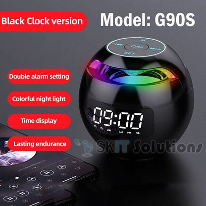 Mini Ball Wireless LED Display Alarm Clock Bluetooth 5.0 Speaker TF Card FM Radio Music Player Mic