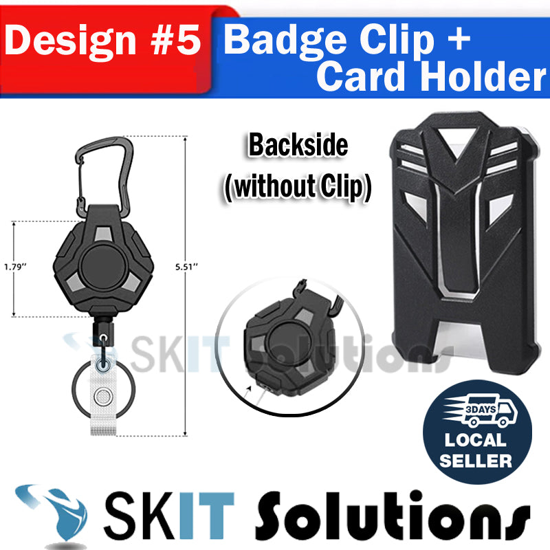 Heavy Duty Retractable Badge Reel Keychain Id Holder Card Clip Student ID Worker Tag Cover Case