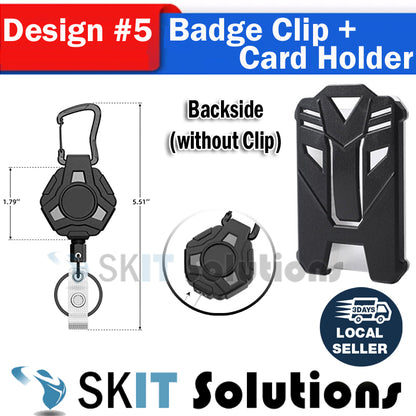 Heavy Duty Retractable Badge Reel Keychain Id Holder Card Clip Student ID Worker Tag Cover Case