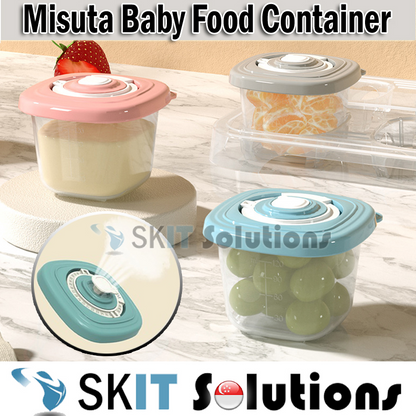 MISUTA 120ML Baby Food Container with Date & Air Vent Baby Snack Milk Powder Vacuum Storage Cups Container Storage Box