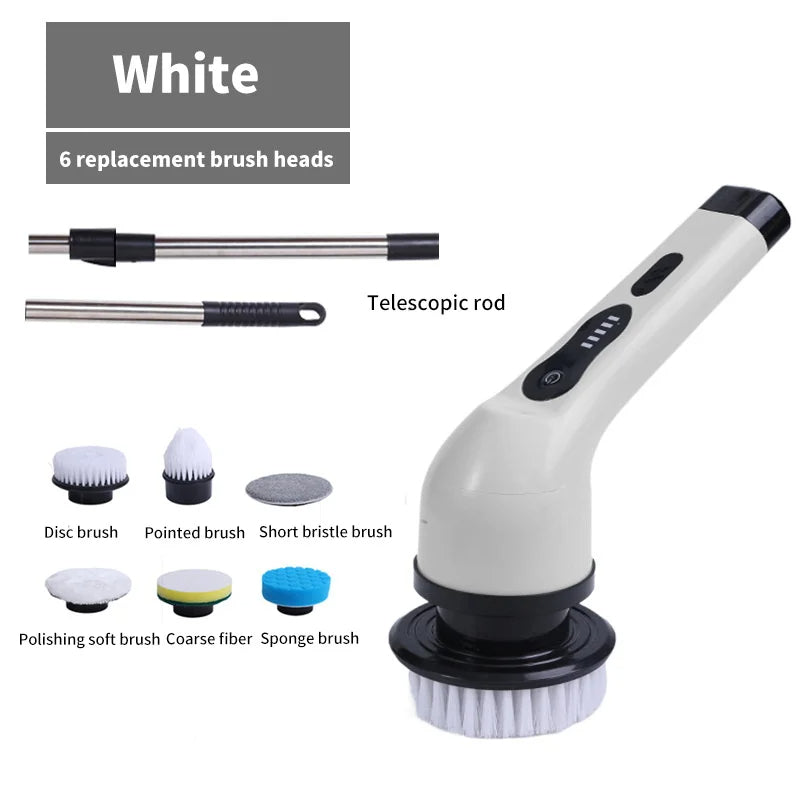 9 in 1 Electric Spin Scrubber Rechargeable Cleaning Brush Set with Replaceable Heads Tile Bathroom