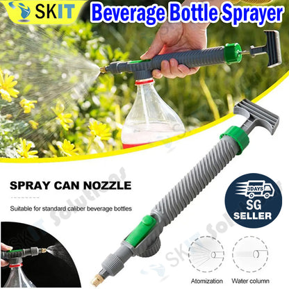 High Pressure Air Pump Manual Beverage Bottle Sprayer for Home Garden Plant Watering Tool Spray Head