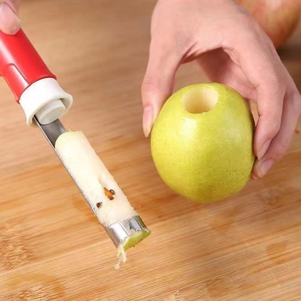 2-in-1 Fruit Cutter Peeler Core Remover Stainless Steel Extractor Removal Tool Rust-Proof Anti Slip