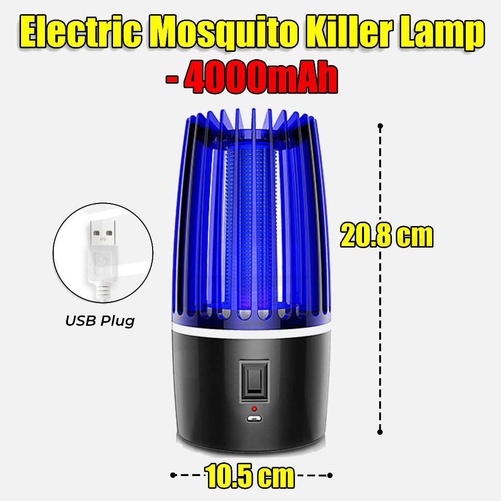 4000mah Mosquito Killer Lamp USB Rechargeable Portable Trap Repellant Electric Home UV LED Zapper