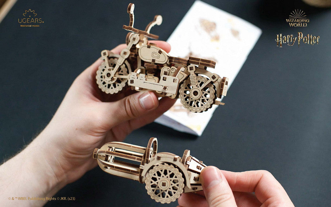 Ugears Hagrid's Flying Motorbike™ with Sidecar 3D Mechanical Model Wooden Puzzle DIY Kits