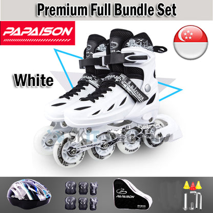 PAPAISON XZY-309 Premium Inline Roller Skates Blade Hard Boot Scooter Skating for Beginner Kids to Adults