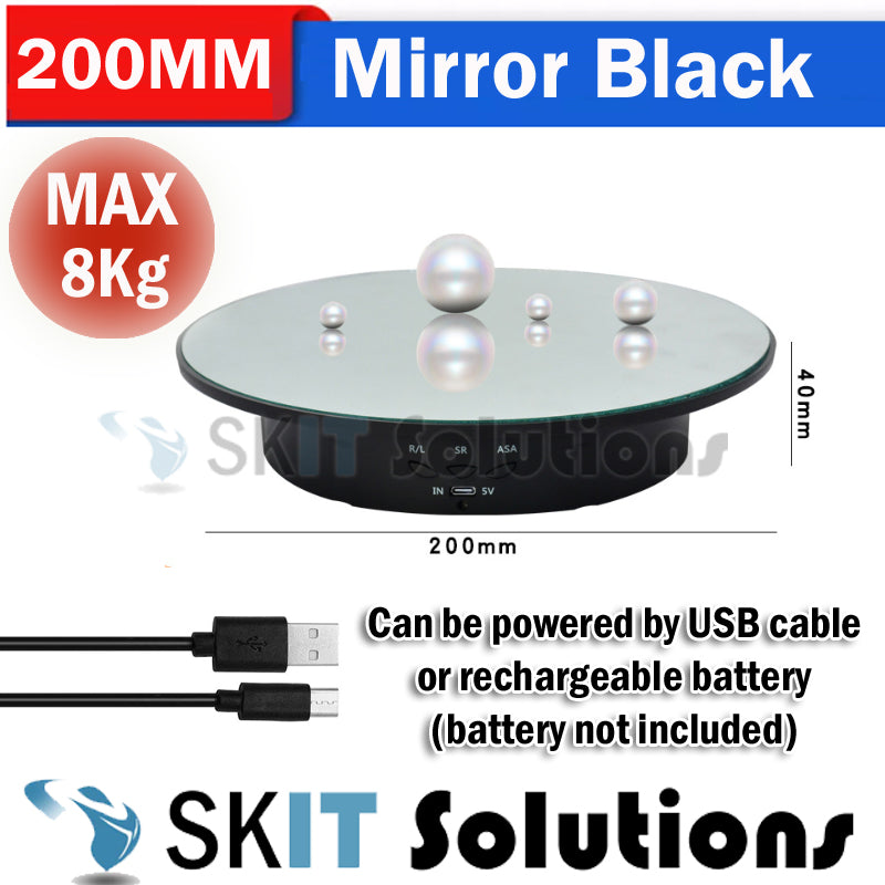 200mm Rotating Display Stand 360 Degree Turntable USB Cable/Battery Photography Products Jewelry