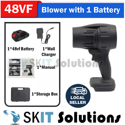 Cordless Electric Turbo Jet Fan Blower Air High Power Rechargeable Blow Leaf Water Dust Car Garden