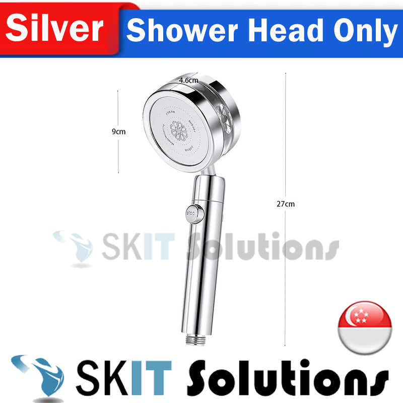 High Pressure Turbocharged Shower Head Built-in Turbo Fan, Dual Spray Option Double Outlet Panel