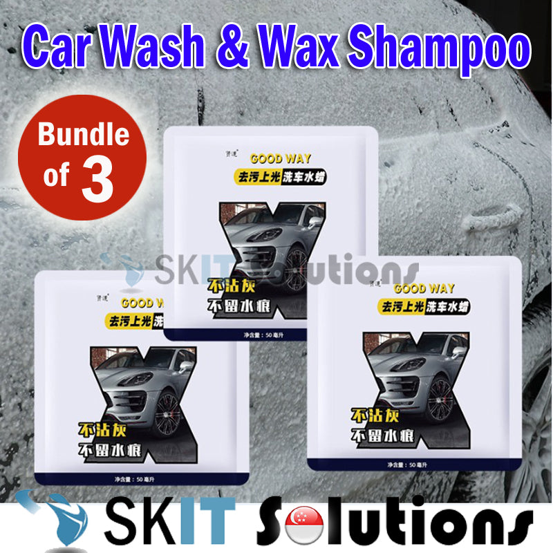 【Bundle of 3】50ml Car Shampoo Wash and Wax Sparkling Clean Shine Protect Car Wash and Wax Ultra Shine