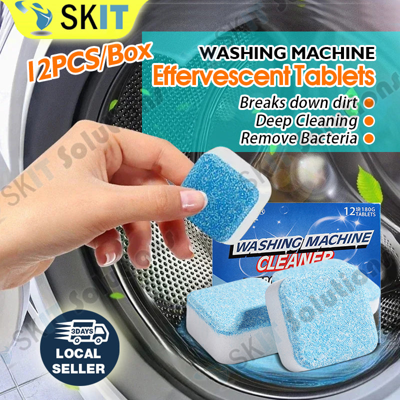 12pcs/box Washing Machine Cleaner Tablets Drum Cleaning Descaler Antibacterial Deodorizer Detergent