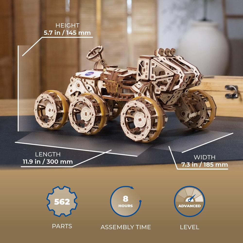 UGEARS Manned Mars Rover 3D Mechanical Model Wooden Puzzle DIY Kits