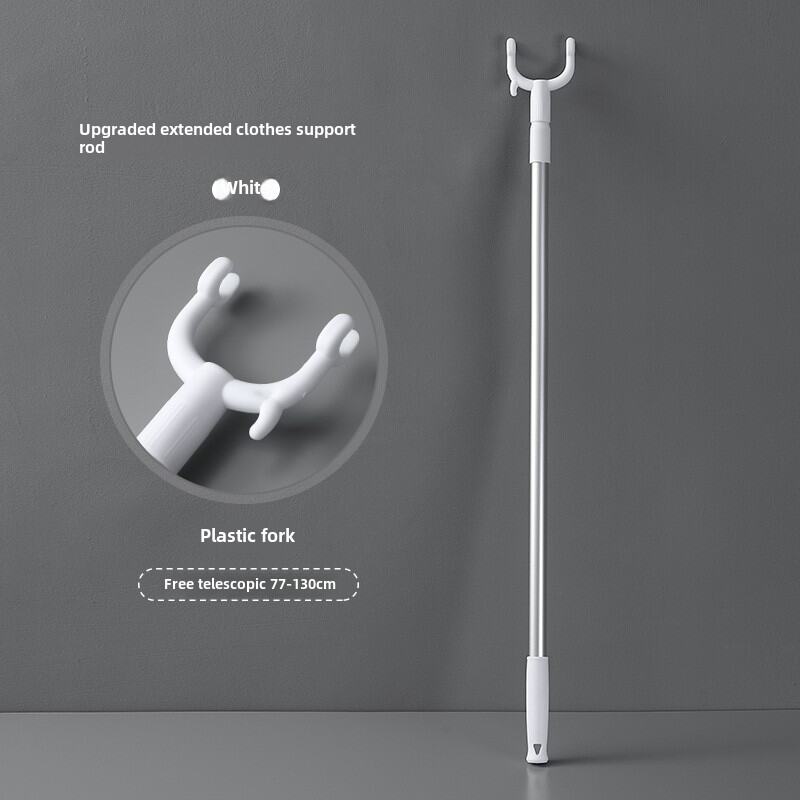 77-130cm Upgraded Extendable Aluminium Laundry Hanger Stick Telescopic Clothes Drying Rod Garment