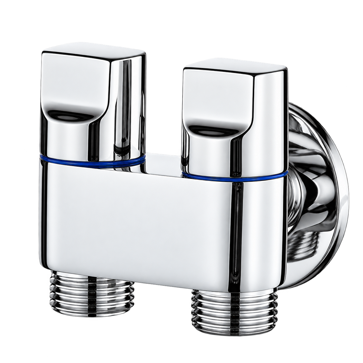 【SKIT SG】Universal Bathroom Washing Machine Faucet Mini Brass Angle Valve Bidet Dual-purpose Valve Dual-control Dual-cooking Faucet Quick Installation