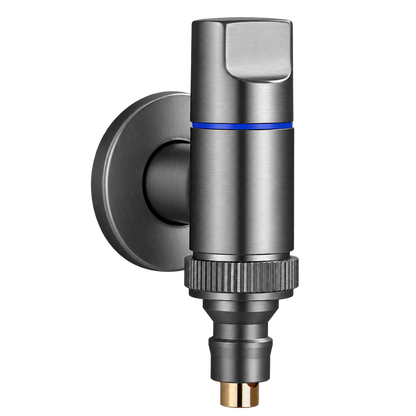 【SKIT SG】Universal Bathroom Washing Machine Faucet Mini Brass Angle Valve Bidet Dual-purpose Valve Dual-control Dual-cooking Faucet Quick Installation