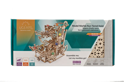 Ugears Marble Run Tiered Hoist ★Mechanical 3D Puzzle Kit Model Toys Gift Present Birthday Xmas Christmas Kids Adults