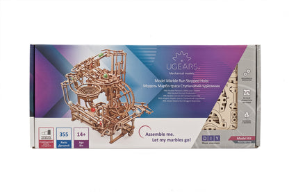 Ugears Marble Run Stepped Hoist ★Mechanical 3D Puzzle Kit Model Toys Gift Present Birthday Xmas Christmas Kids Adults
