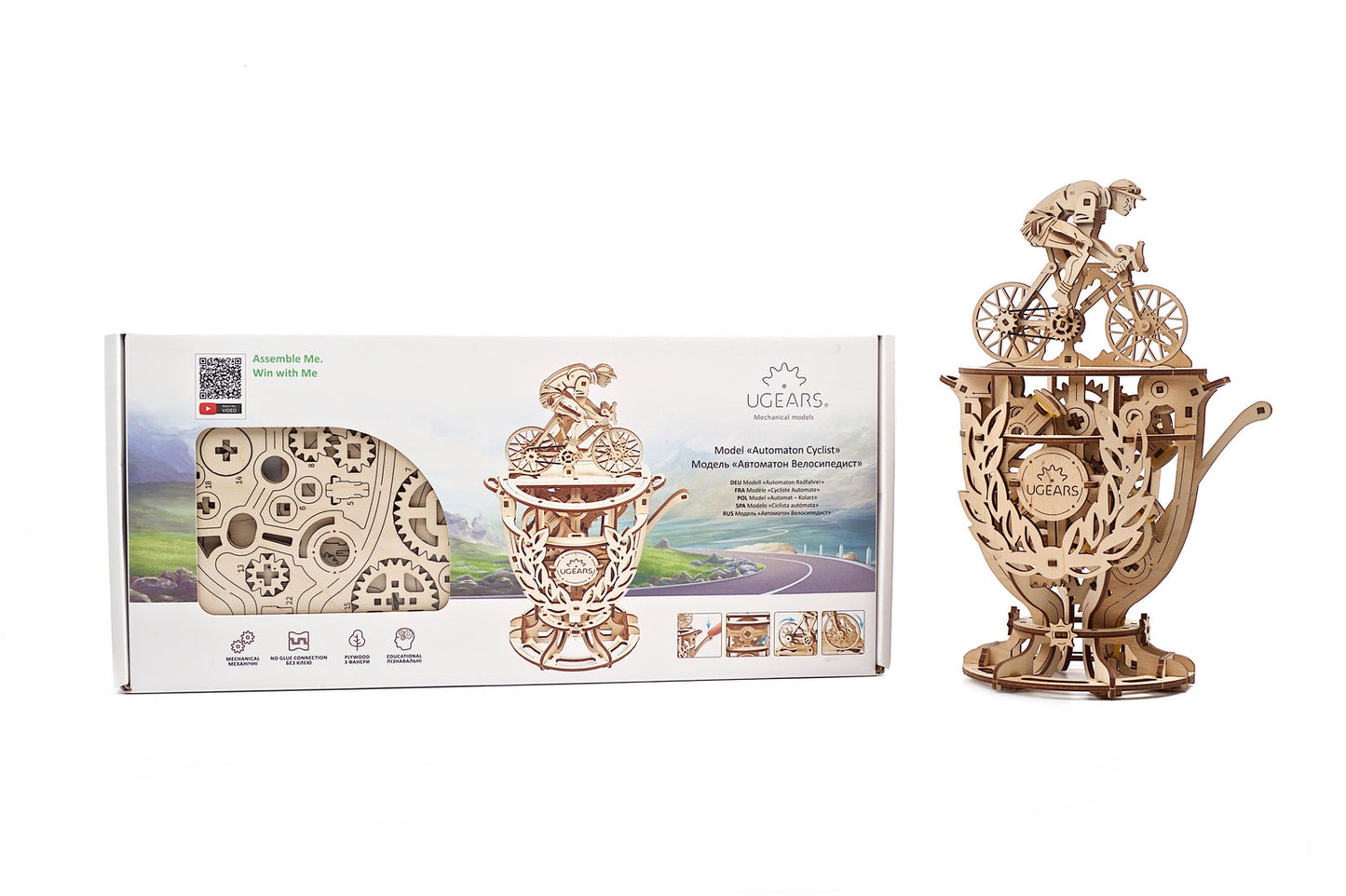 Ugears Automation Cyclist ★Mechanical 3D Puzzle Kit Model Toys Gift Present Birthday Xmas Christmas Kids Adults