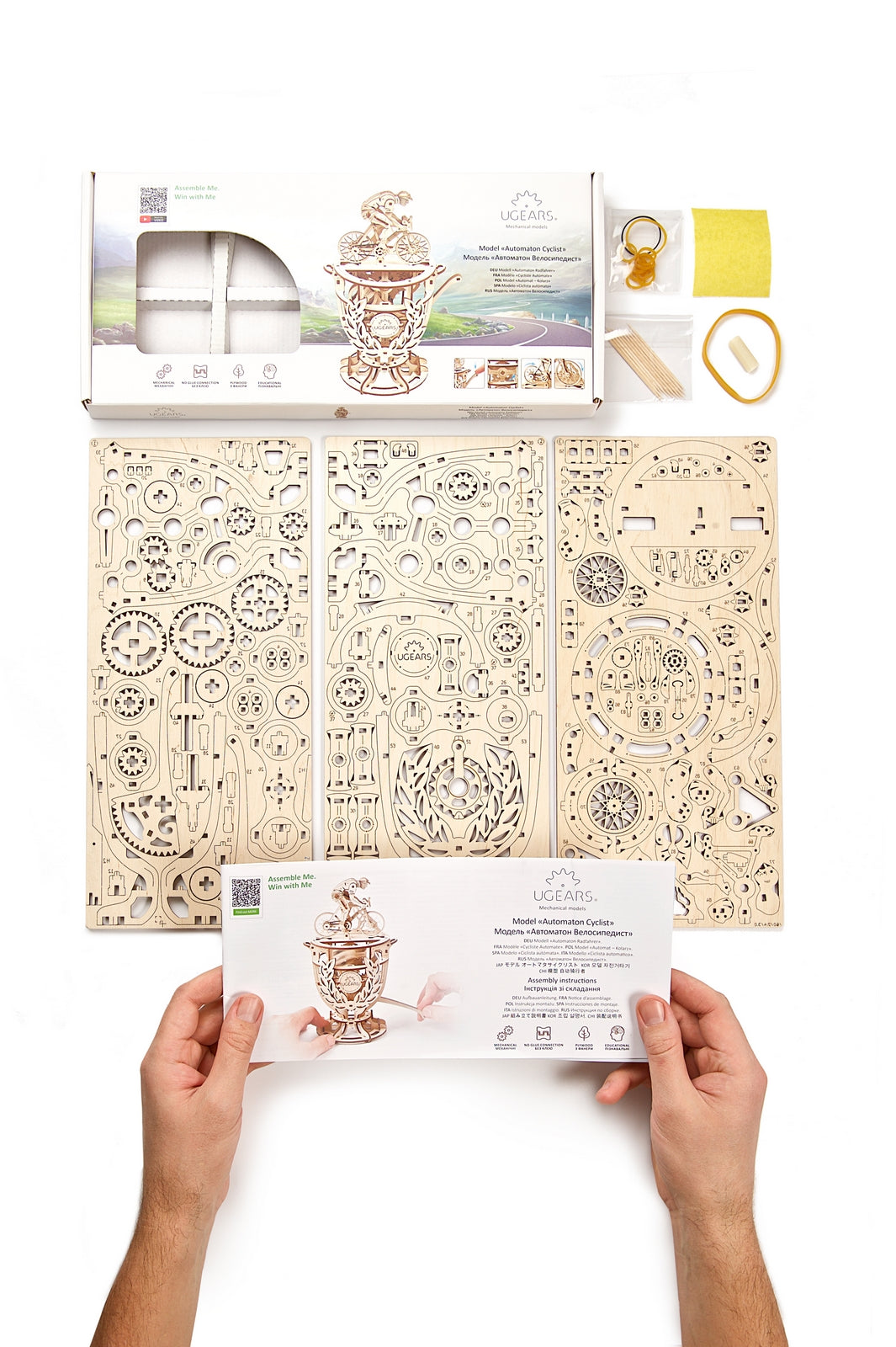 Ugears Automation Cyclist ★Mechanical 3D Puzzle Kit Model Toys Gift Present Birthday Xmas Christmas Kids Adults
