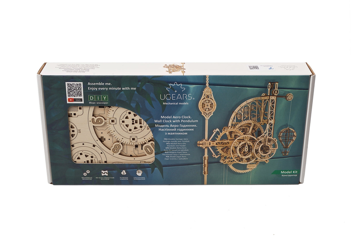 Ugears Aero Clock ★ Mechanical 3D Puzzle Kit Model Birthday Xmas Christmas Gift Present Kids Adults Toys