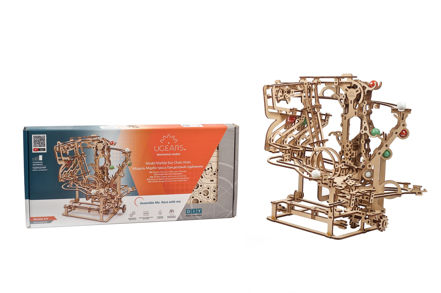 Ugears Marble Run Chain Hoist ★Mechanical 3D Puzzle Kit Model Toys Gift Present Birthday Xmas Christmas Kids Adults