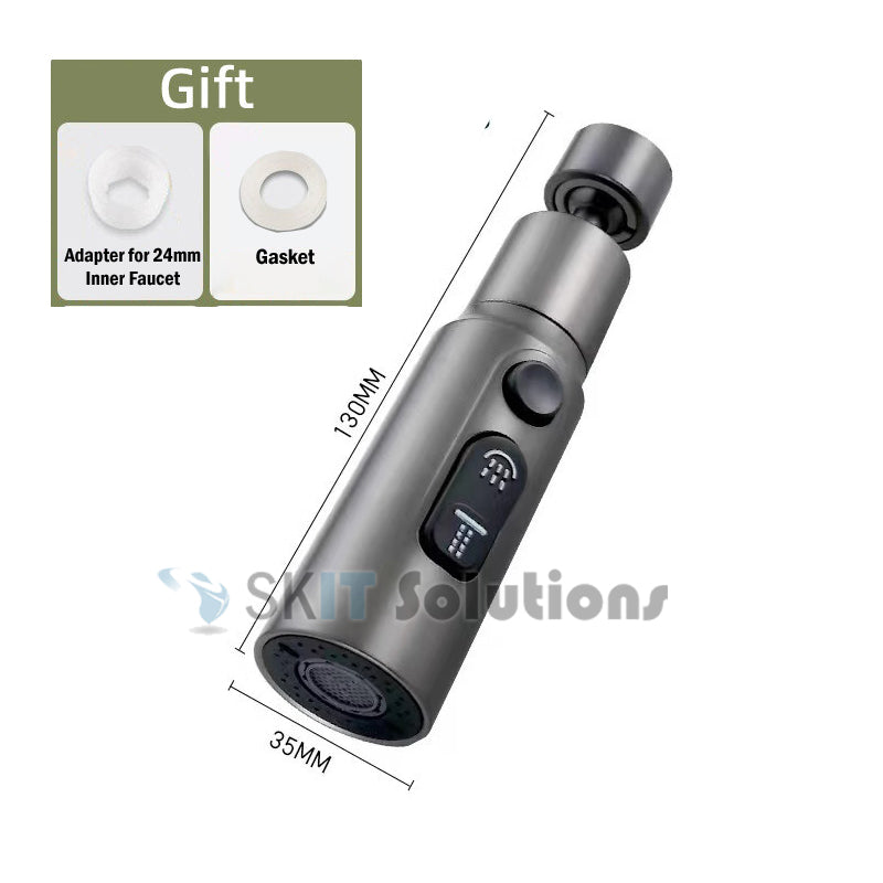 Slim 360° Rotate Tap Faucet Aerator Extender with 3 Function Mode Kitchen Bathroom Splash Filter Nozzle Spray Head Water Saving