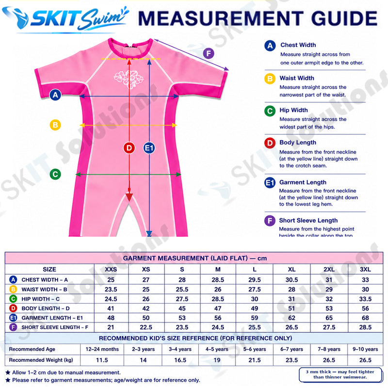 Kids 3mm Neoprene Short Sleeve Swimwear – Pink & Blue