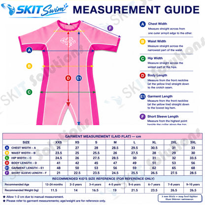 Kids 3mm Neoprene Short Sleeve Swimwear – Pink & Blue