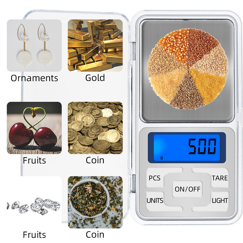 Mini Digital Pocket Weighing Scale 0.01g 0.1g Precision Jewelry Kitchen Herb Powder Gram Scale LCD