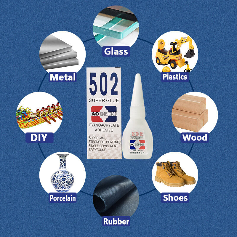 【BUNDLE OF 5】502 Super Glue Cyanoacrylate Adhesive Strong Fast Bonding Quick Dry Multi-Purpose Repair Glue 8 gram
