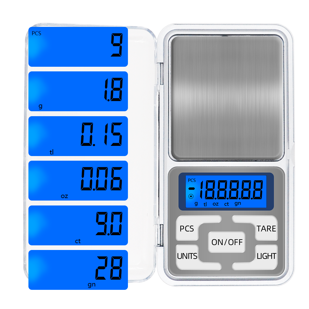 Mini Digital Pocket Weighing Scale 0.01g 0.1g Precision Jewelry Kitchen Herb Powder Gram Scale LCD