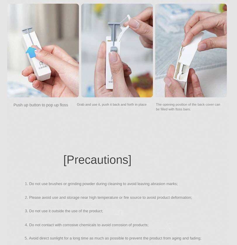 Portable Automatic Pop-Up Dental Floss Dispenser Storage Box Toothpick Oral Care Tooth Cleaning Tool