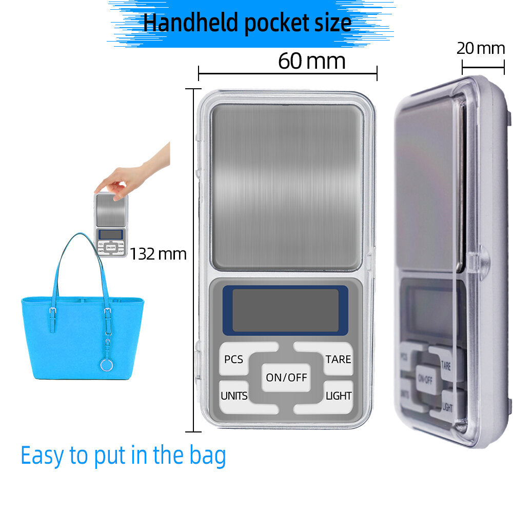 Mini Digital Pocket Weighing Scale 0.01g 0.1g Precision Jewelry Kitchen Herb Powder Gram Scale LCD