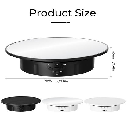 200mm Rotating Display Stand 360 Degree Turntable USB Cable/Battery Photography Products Jewelry