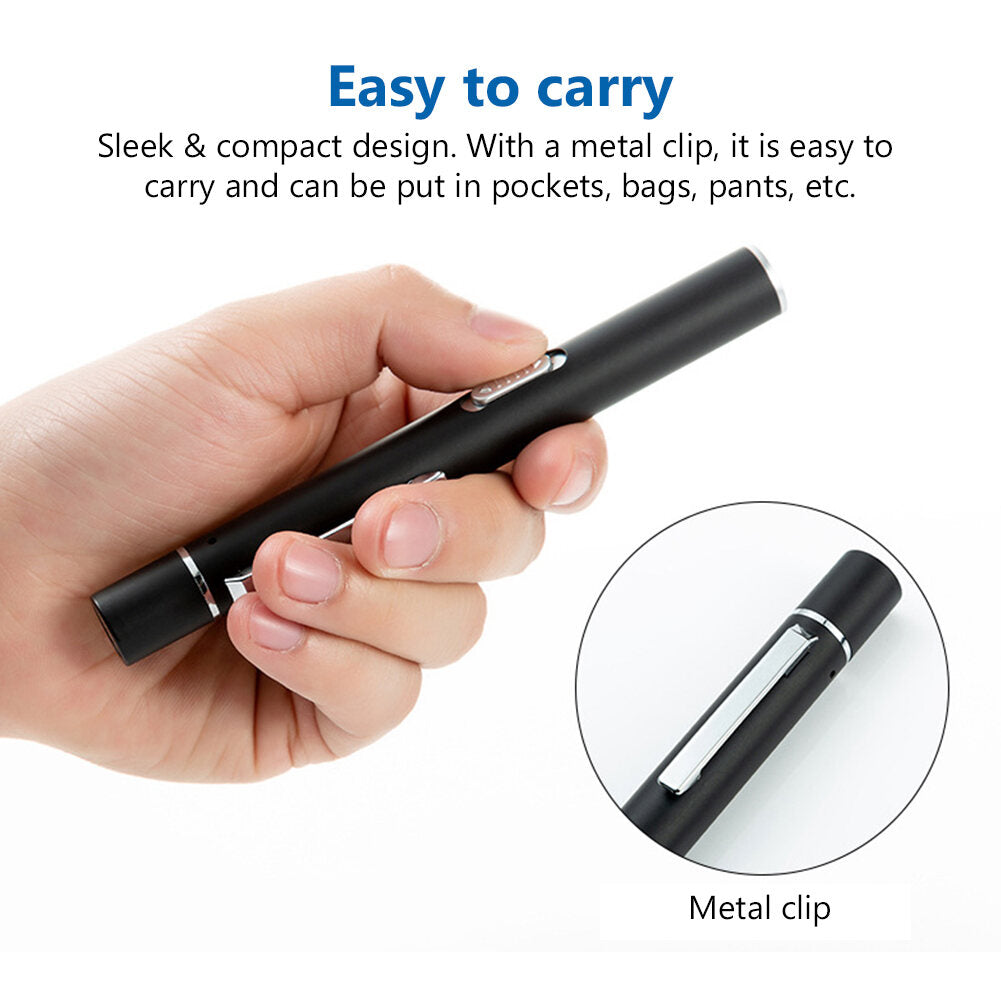 USB Rechargeable Medical Pen Torch Penlight w/ Dual Inspection Light EMT Nurse First Aid Flashlight