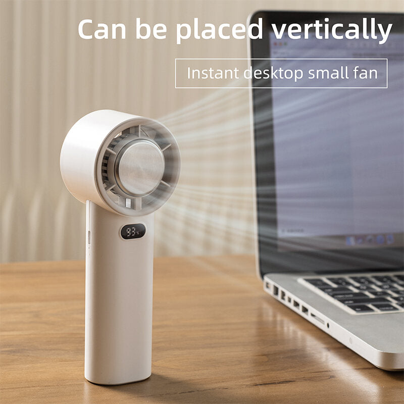 100-Speed 3600mAh Rechargeable Turbo Cooling Handheld USB Fan Semiconductor Cold Compress Refrigeration