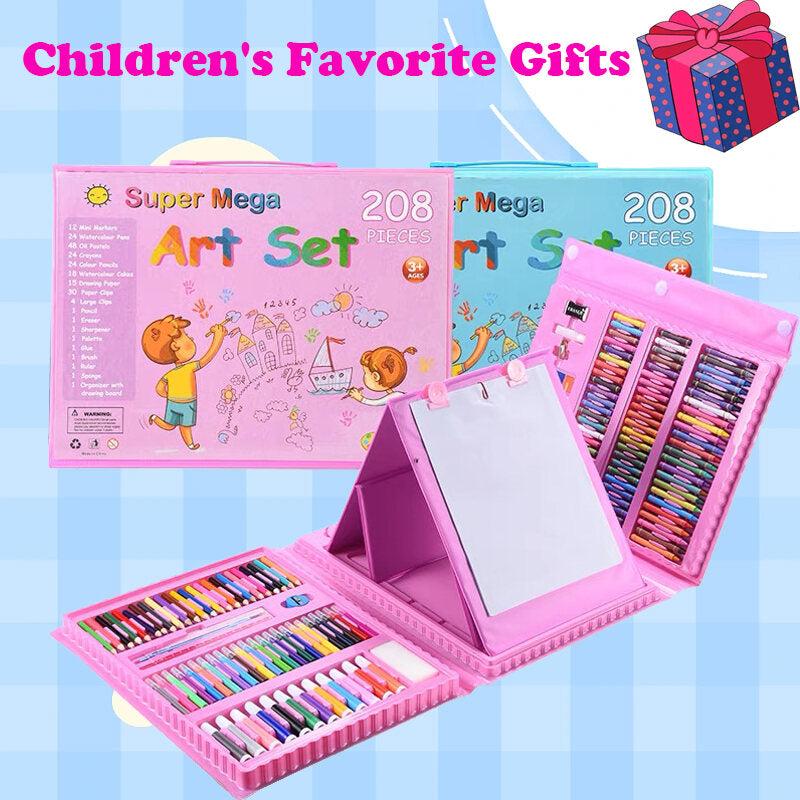 208pcs/168pcs/150pcs Kid Art Set Color Pencil Marker Drawing Painting Water Crayon Goodie Bag Stationery Children Gifts