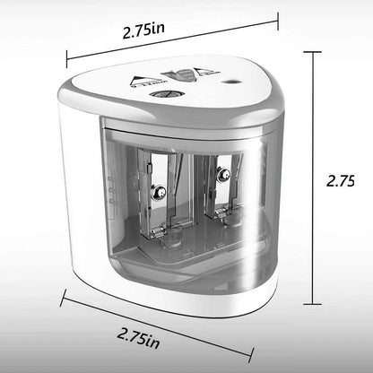 Automatic Electric Pencil Sharpener Dual Hole Battery Operated Sharpener for Kids Students School Office