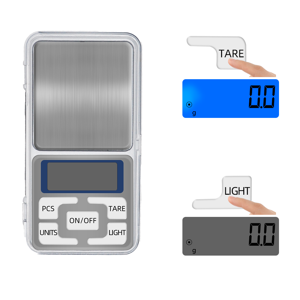 Mini Digital Pocket Weighing Scale 0.01g 0.1g Precision Jewelry Kitchen Herb Powder Gram Scale LCD