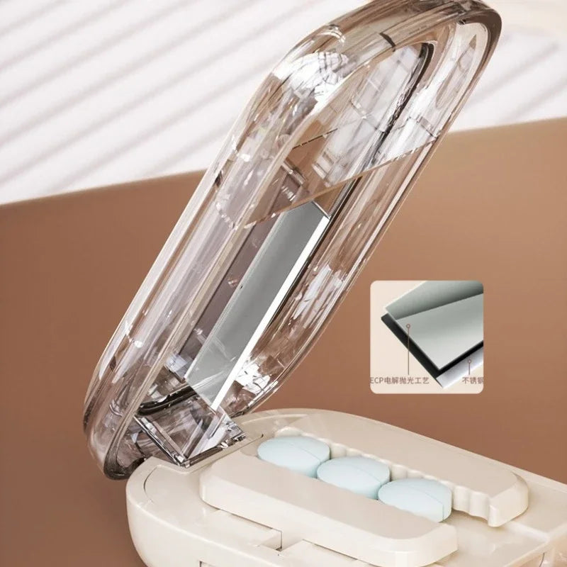 Adjustable Pill Cutter Splitter Quartering Crusher with Storage Box Medicine Tablet Divider Organizer