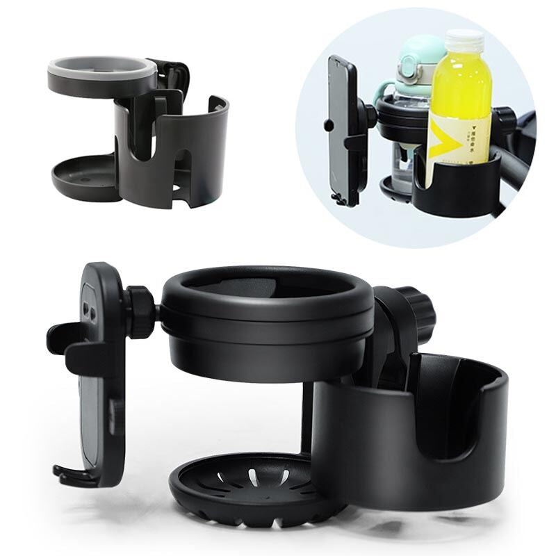 3-in-1 Baby Stroller Cup Holder with Mobile Phone Mount Support Universal Bike Motorcycle Bicycle