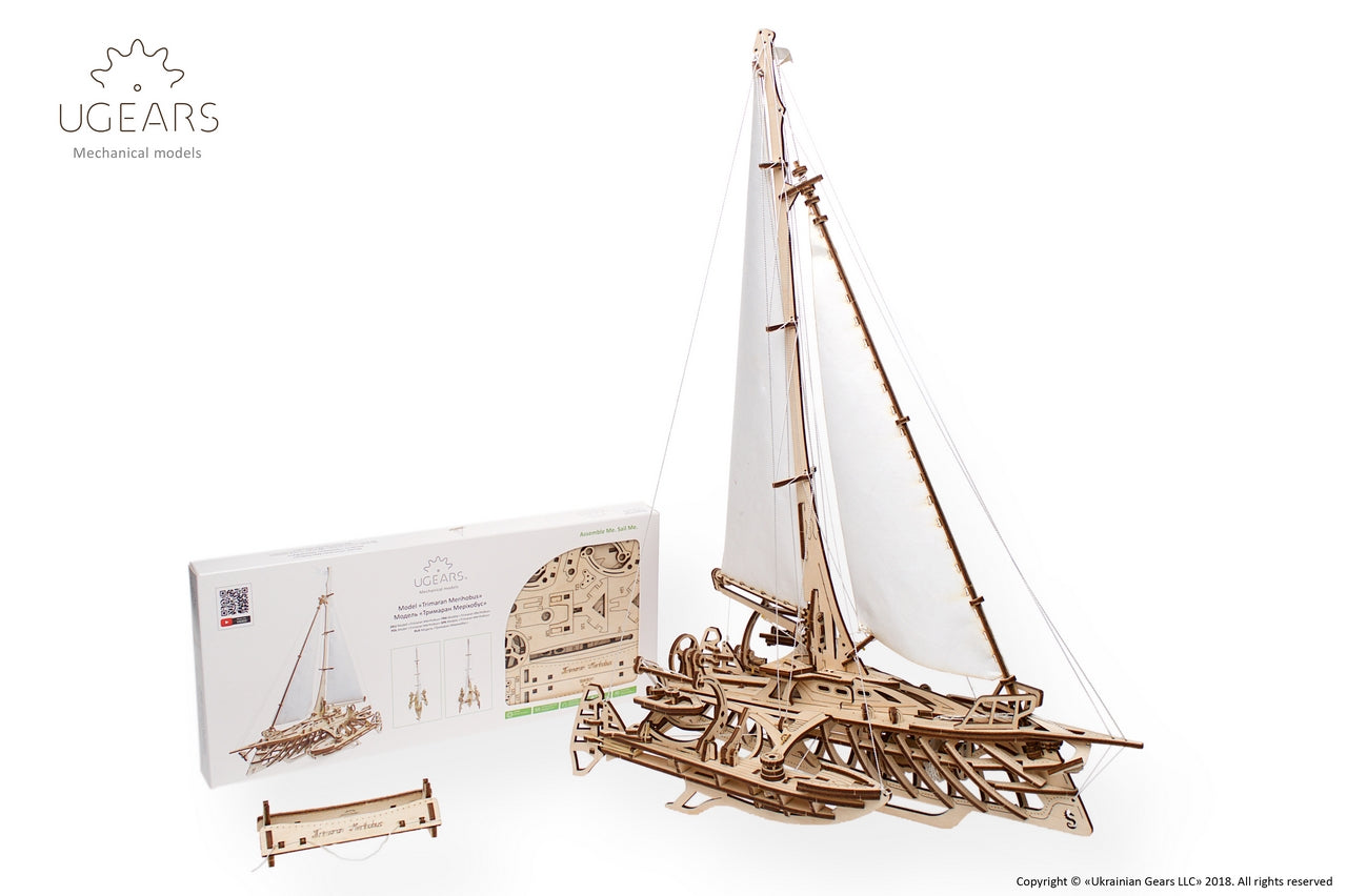 Ugears Trimaran Merihobus ★Mechanical 3D Puzzle Kit Model Toys Gift Present Birthday Xmas Christmas Kids Adults