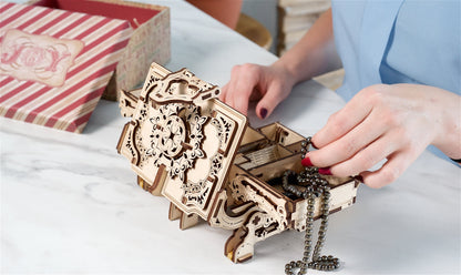 Ugears Antique Box ★Mechanical 3D Puzzle Kit Model Toys Gift Present Birthday Xmas Christmas Kids Adults