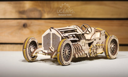 Ugears U-9 Grand Prix Car ★Mechanical 3D Puzzle Kit Model Toys Gift Present Birthday Xmas Christmas Kids Adults