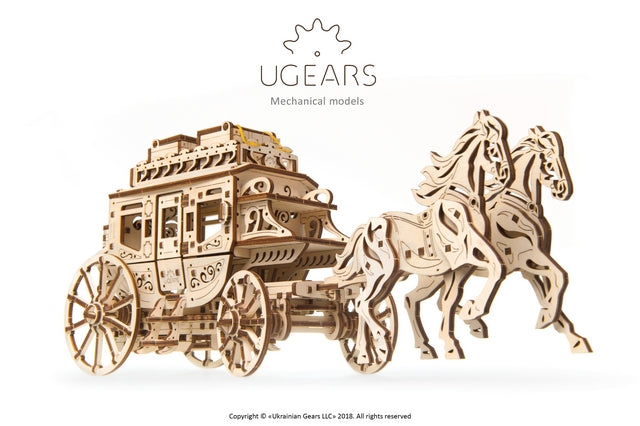 Ugears Stagecoach ★Mechanical 3D Puzzle Kit Model Toys Gift Present Birthday Xmas Christmas Kids Adults