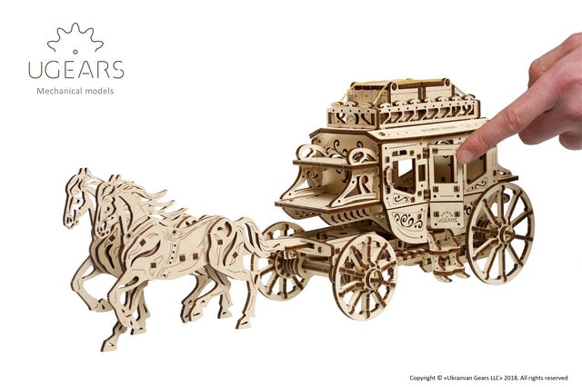 Ugears Stagecoach ★Mechanical 3D Puzzle Kit Model Toys Gift Present Birthday Xmas Christmas Kids Adults